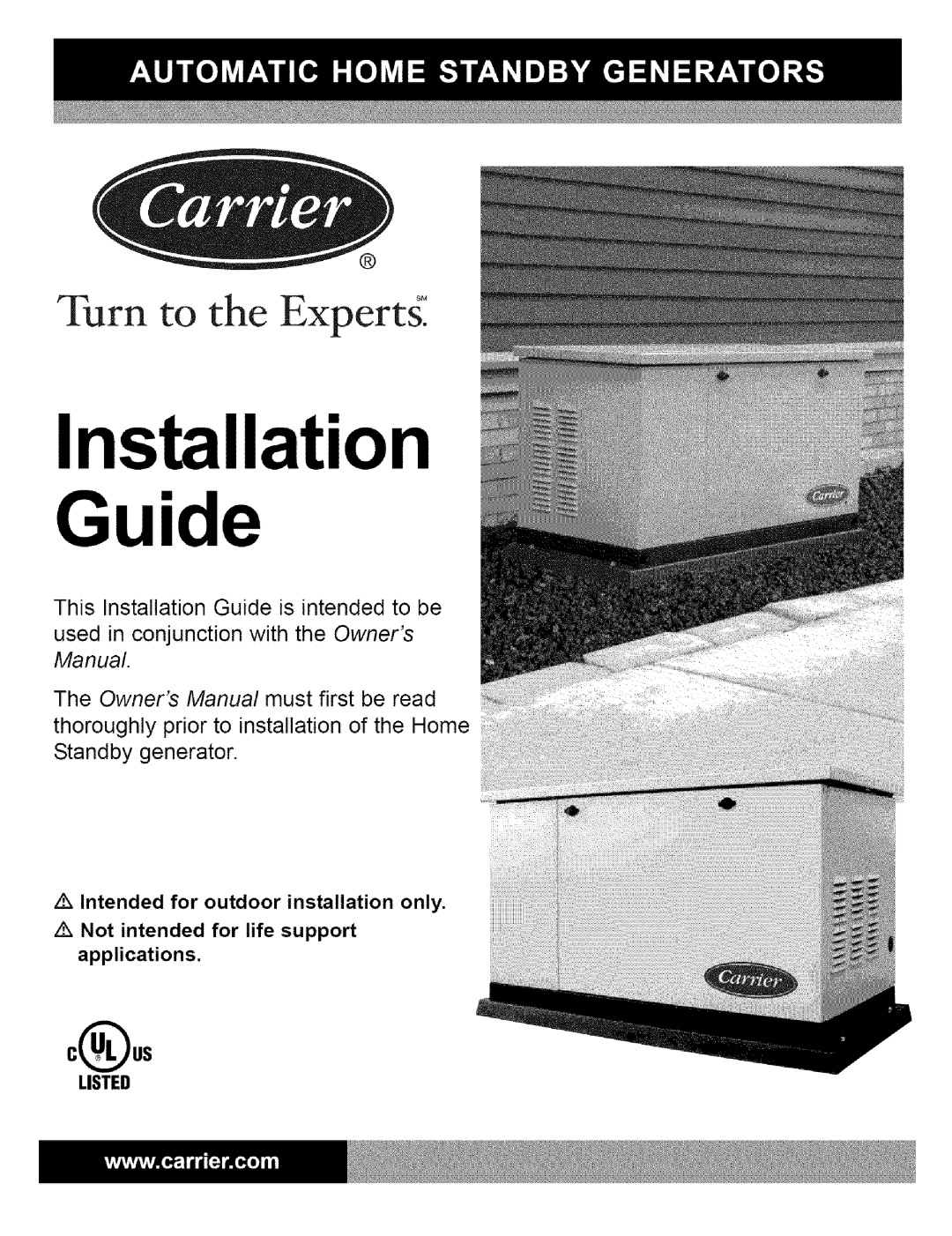 Carrier ASPB07-1SI owner manual Installation Guide, Listed 