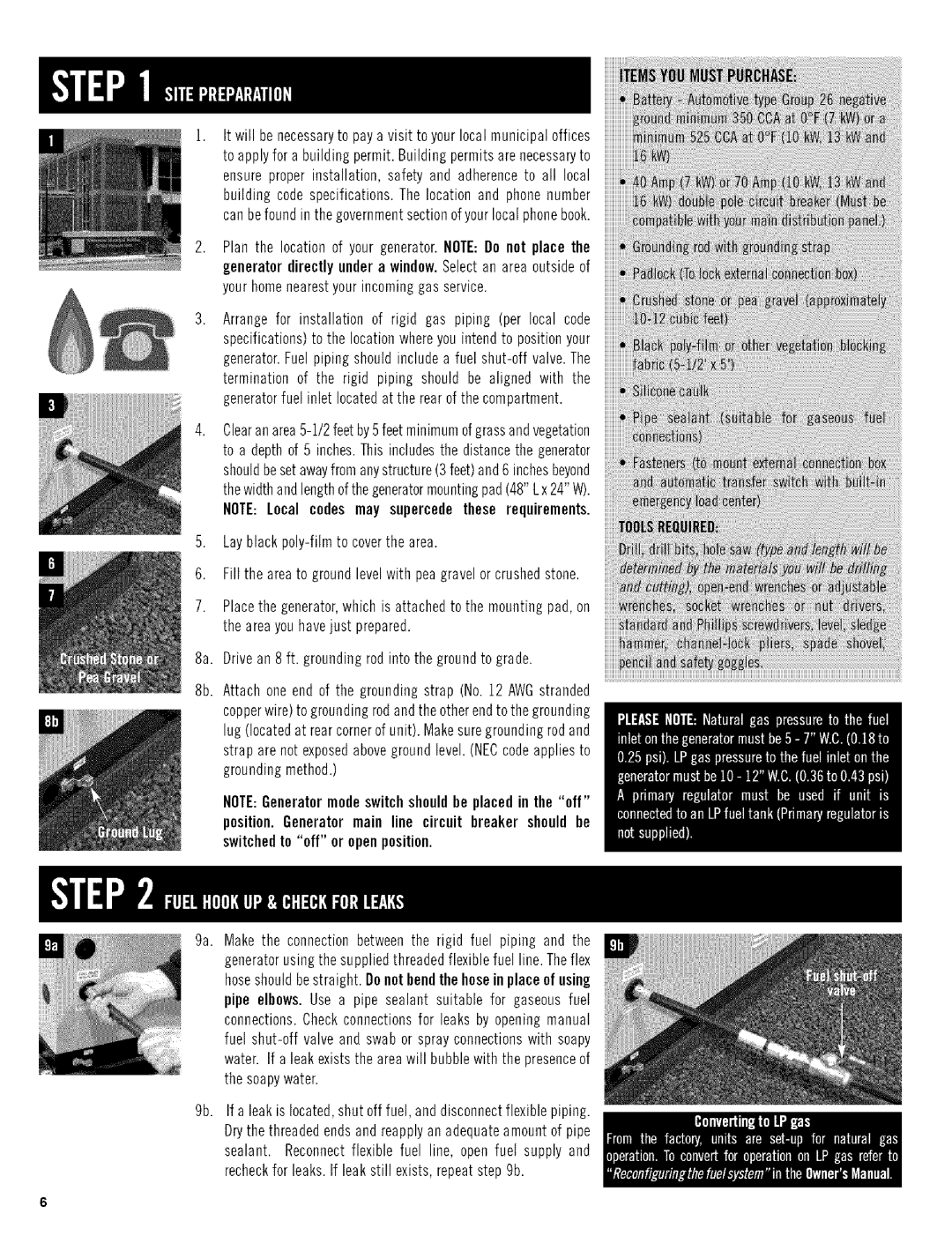 Carrier ASPB07-1SI owner manual Plan the locationof your generator.NOTEDo not place 