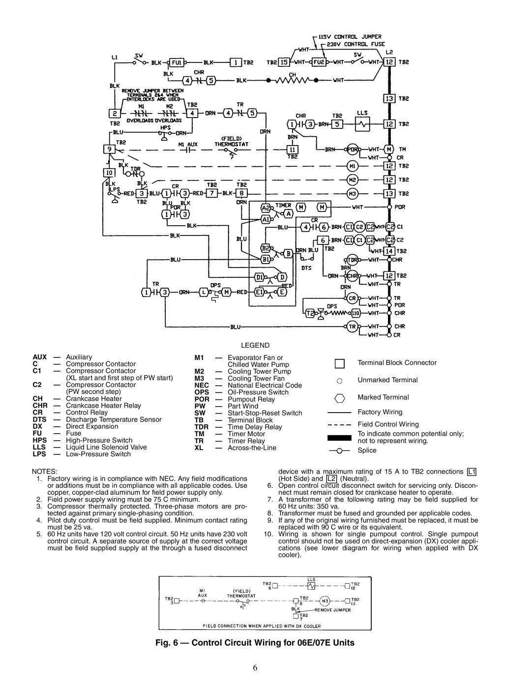 Carrier Compressor and Condensing Unit specifications Aux, Dts, Lls 