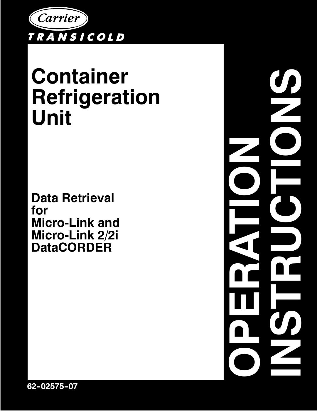 Carrier Container Refrigeration Unit manual 