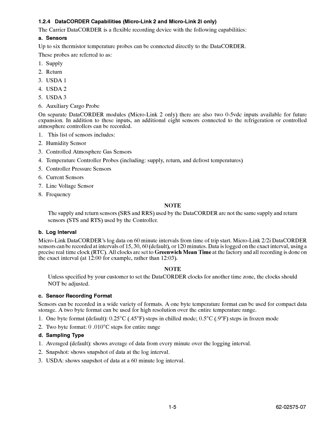 Carrier Container Refrigeration Unit manual DataCORDER Capabilities Micro-Link 2 and Micro-Link 2i only 