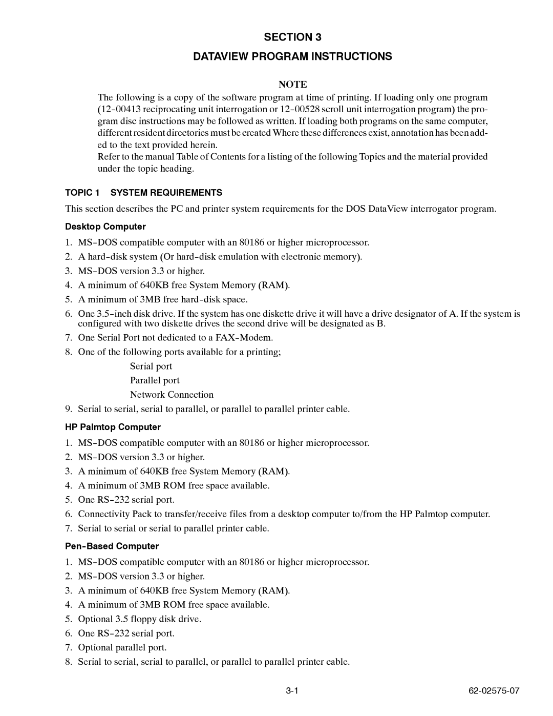 Carrier Container Refrigeration Unit manual Section Dataview Program Instructions 