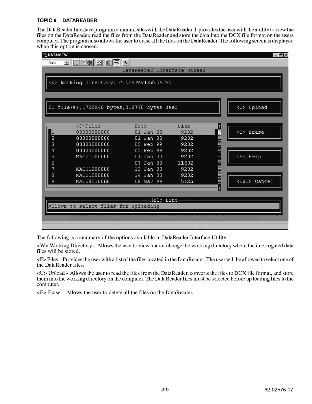 Carrier Container Refrigeration Unit manual Topic 8 Datareader 