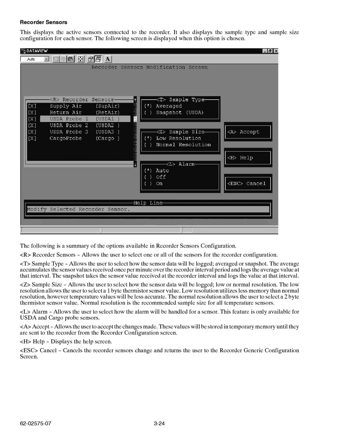 Carrier Container Refrigeration Unit manual Recorder Sensors 