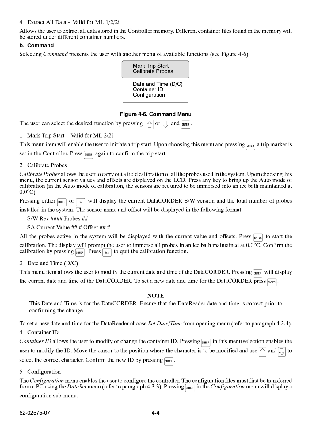 Carrier Container Refrigeration Unit manual Configuration sub-menu 