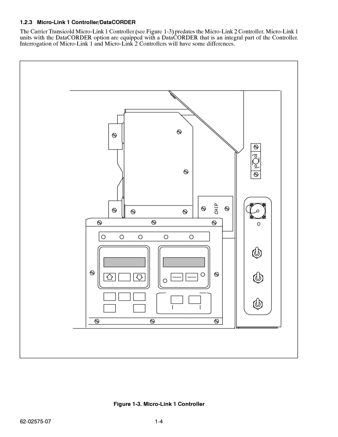 Carrier Container Refrigeration Unit manual Micro-Link 1 Controller 