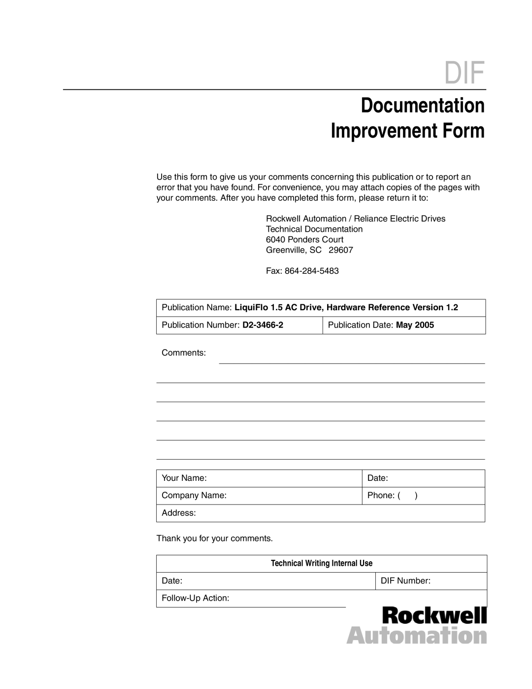 Carrier D2-3466-2 instruction manual Dif, Technical Writing Internal Use 