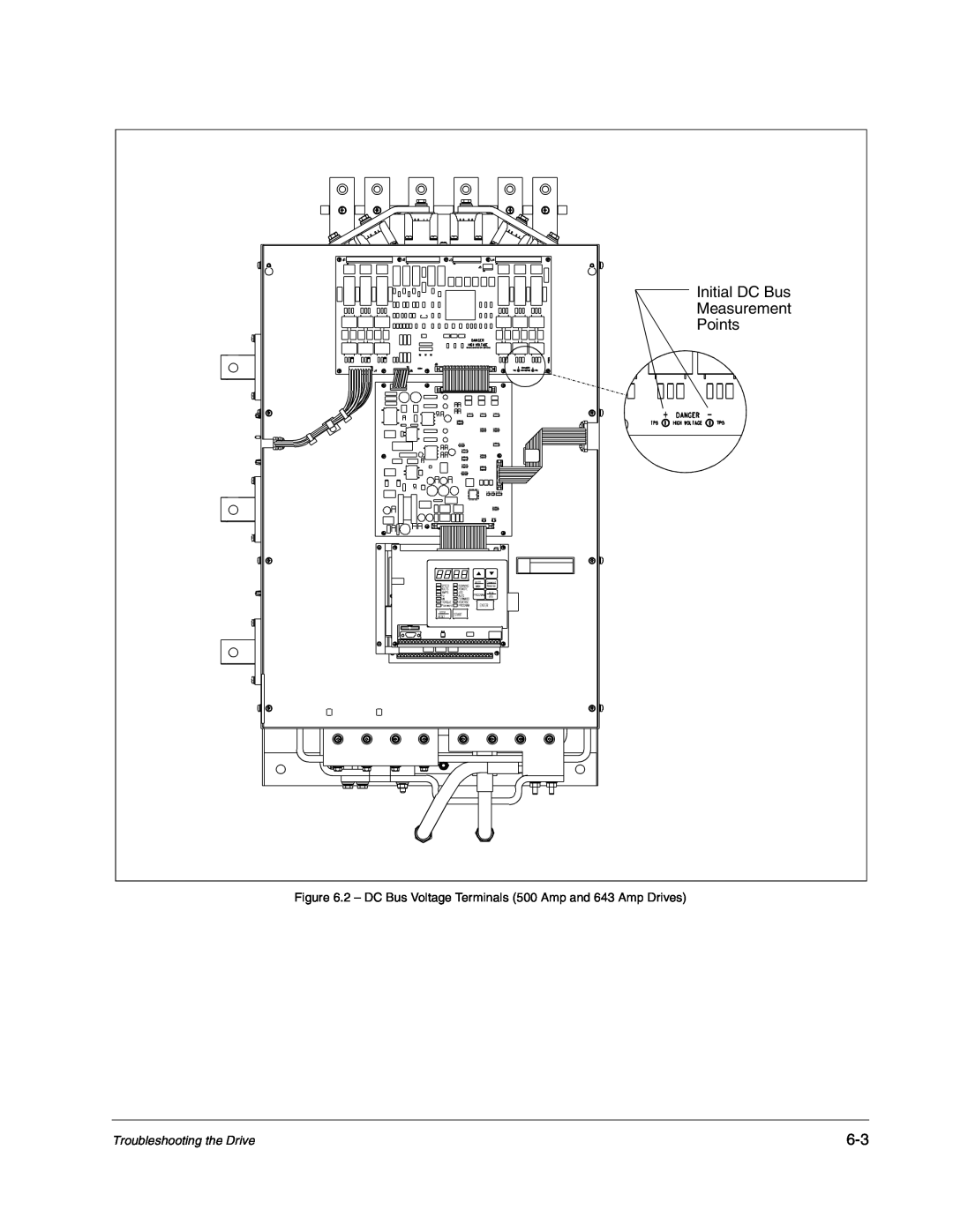 Carrier D2-3466-2 Initial DC Bus, Measurement, Points, 2 - DC Bus Voltage Terminals 500 Amp and 643 Amp Drives 