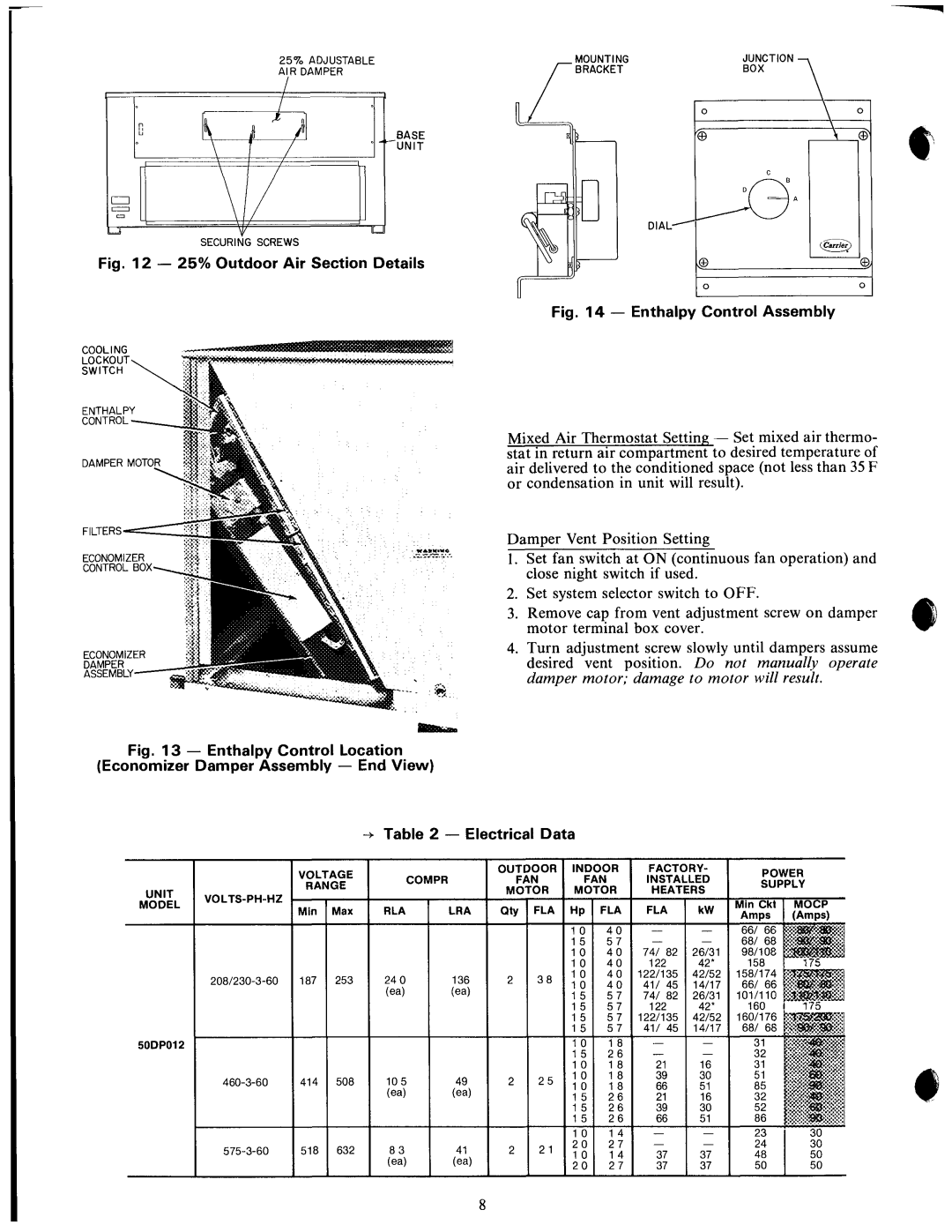 Carrier 50DP, DPE012, DPE014 manual 