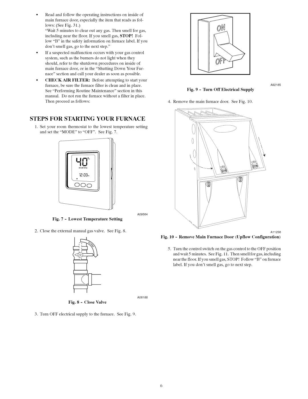 Carrier owner manual Steps for Starting Your Furnace 