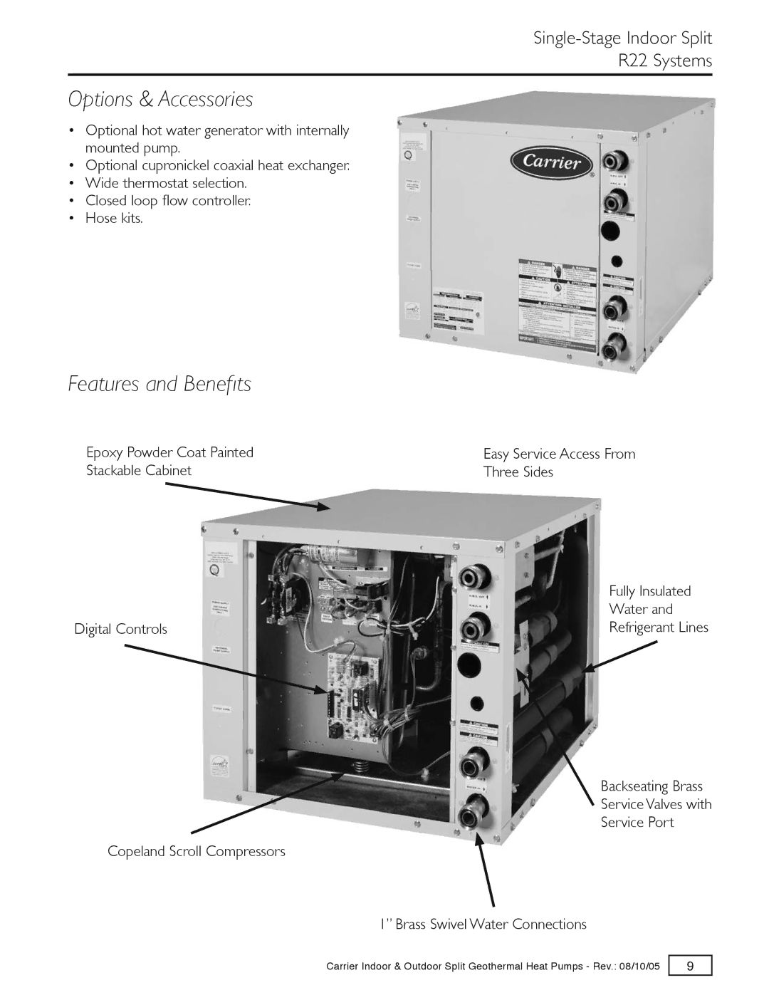 Carrier GT-G, GT-S, GT-PX specifications Single-Stage Indoor Split R22 Systems 