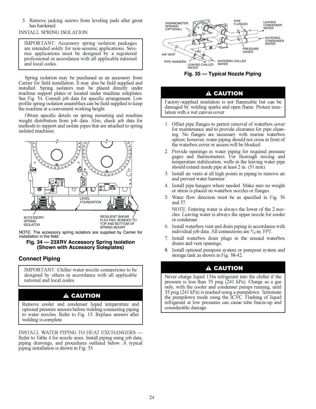 Carrier HFC-134A installation instructions A23-1537, A23-1580 