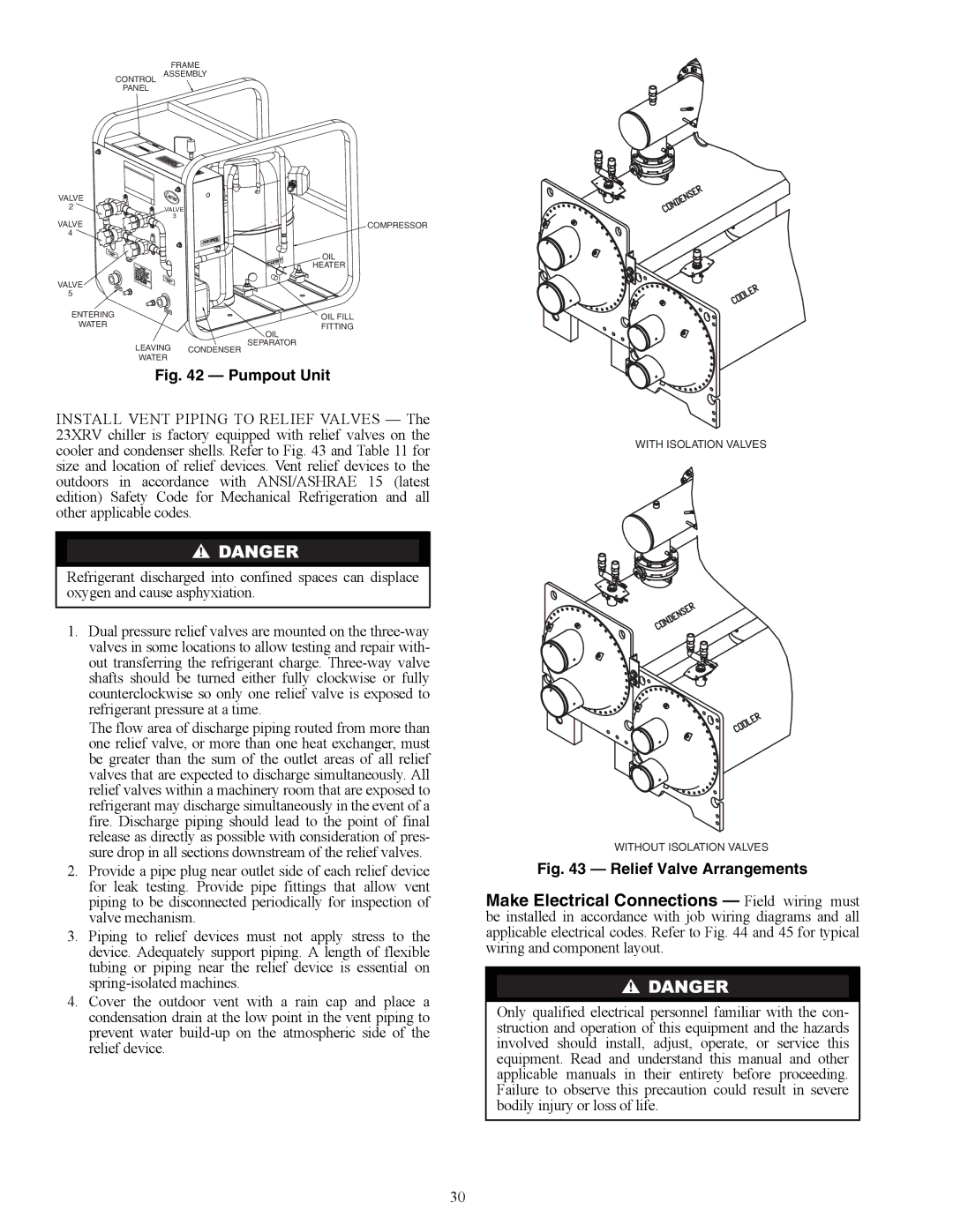 Carrier HFC-134A installation instructions Pumpout Unit, Relief Valve Arrangements 