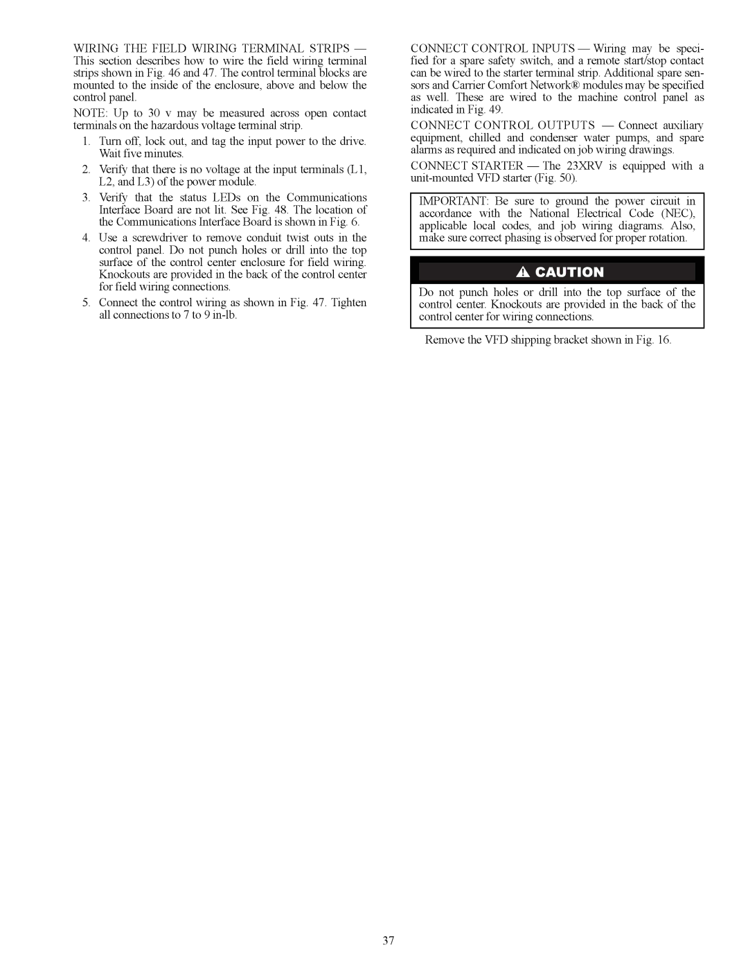 Carrier HFC-134A installation instructions 