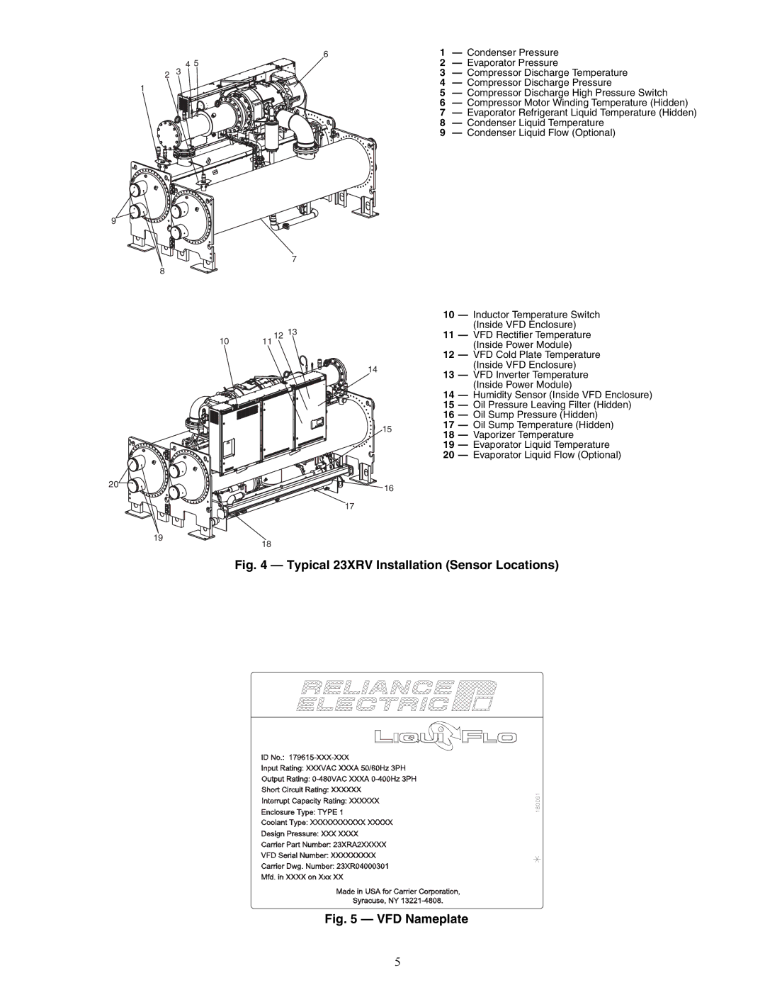 Carrier HFC-134A installation instructions A23-1551, A23-1553 