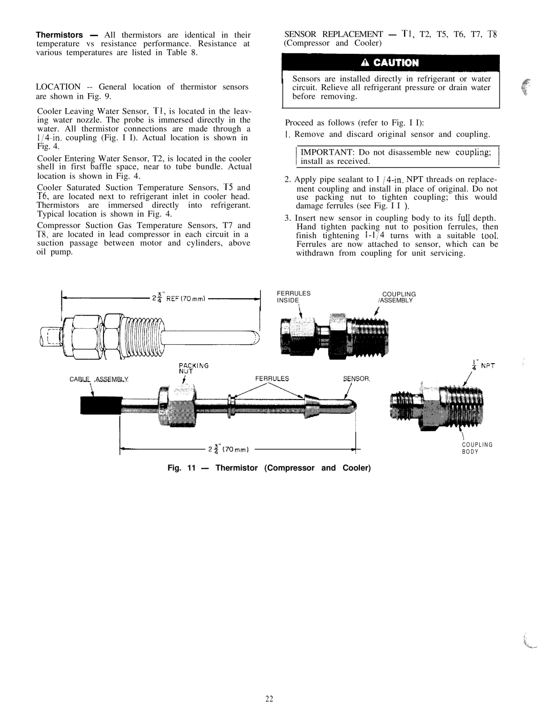 Carrier HS070-160 manual Thermistor Compressor and Cooler 