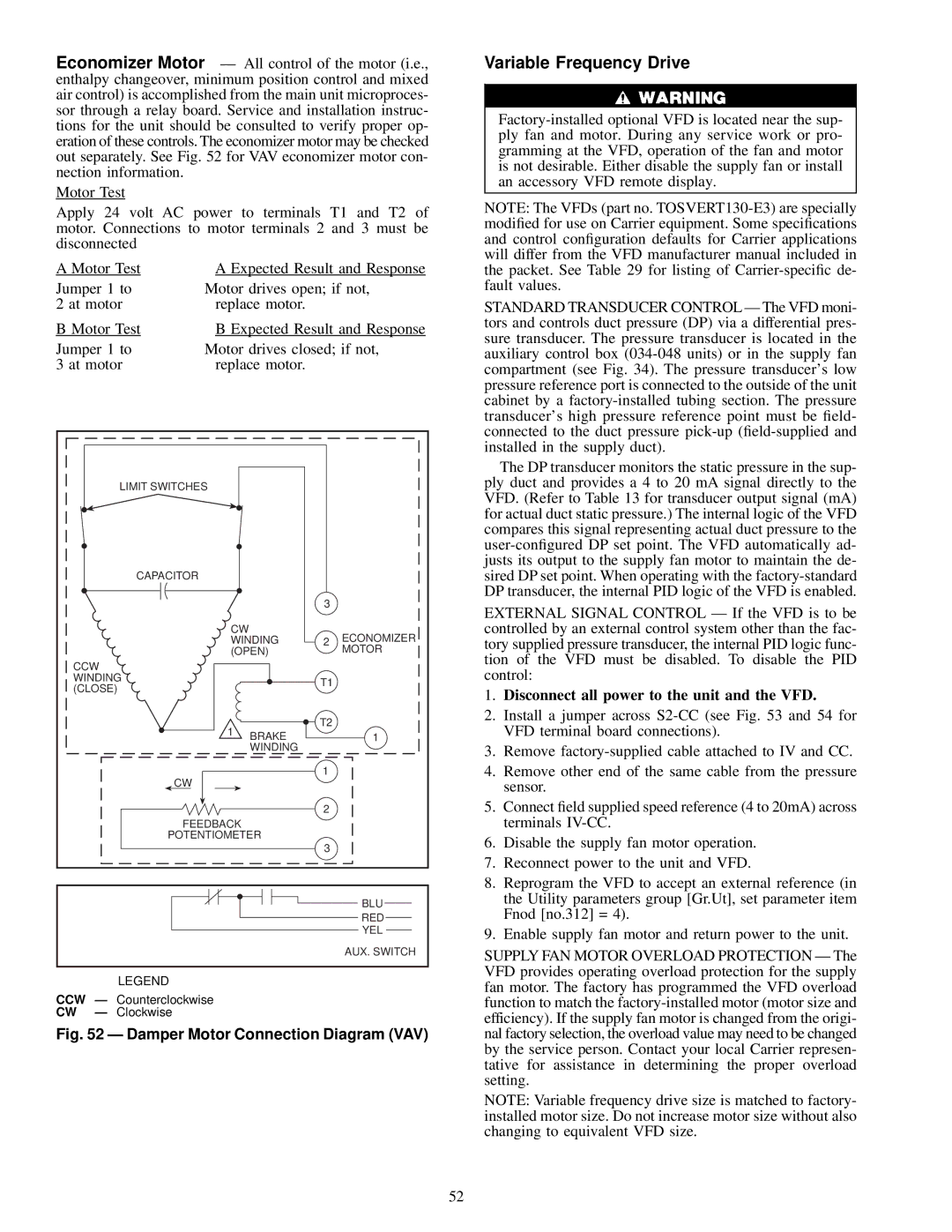 Carrier 50FK, JK034-074, 48FK specifications Variable Frequency Drive 