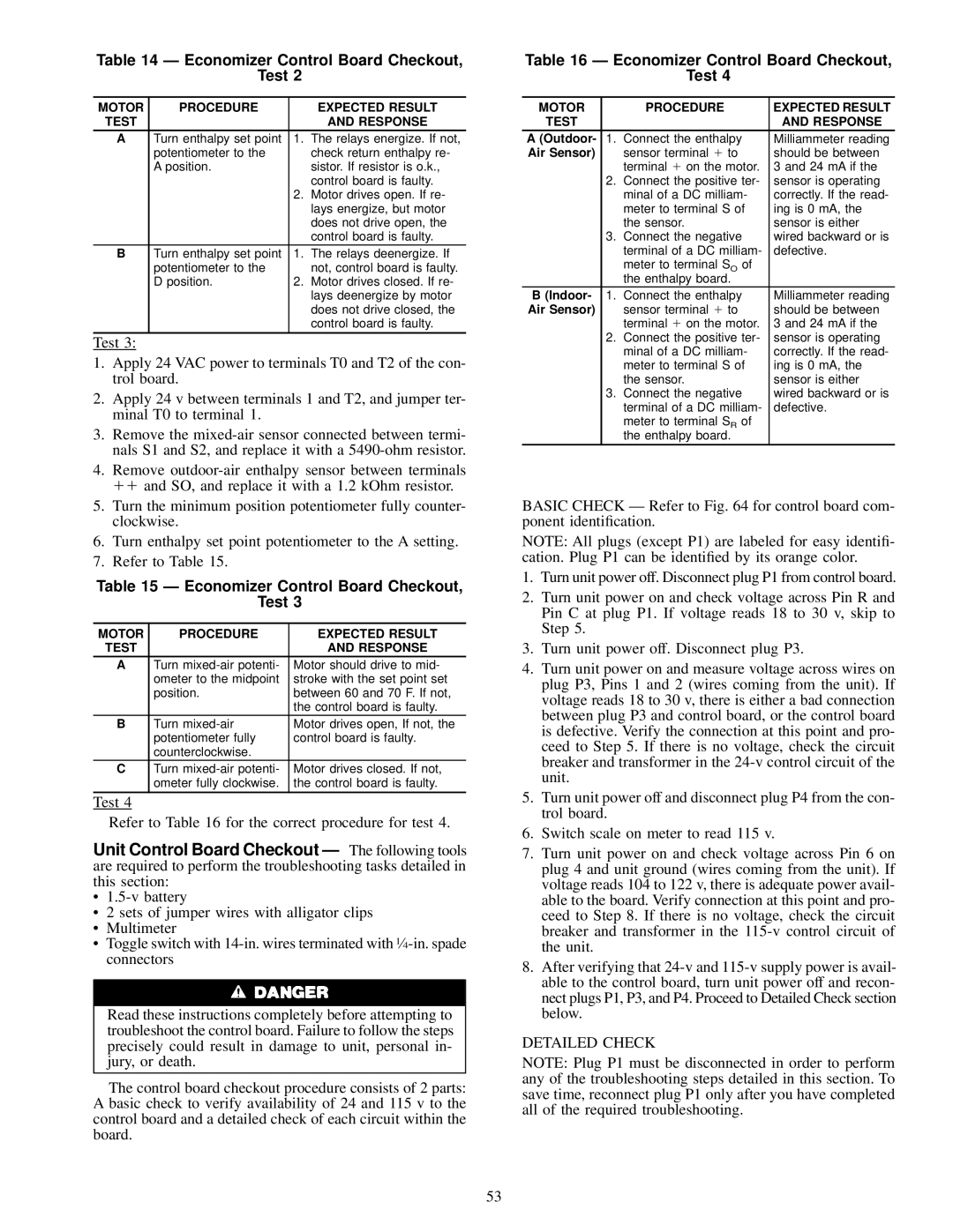 Carrier NP034-074 specifications Detailed Check 