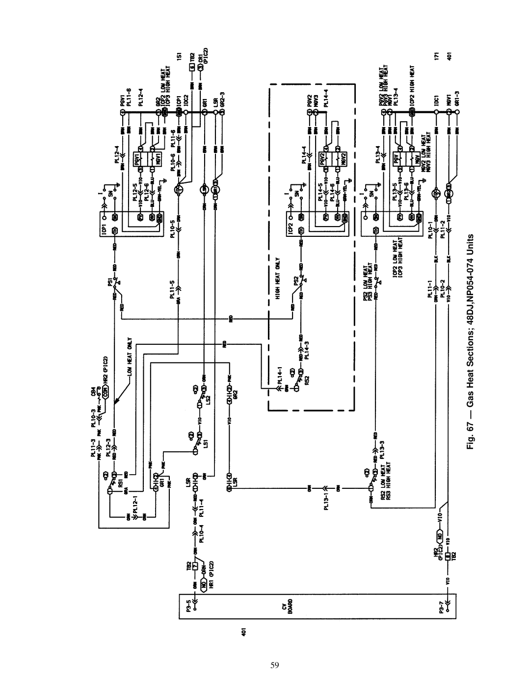 Carrier NP034-074 specifications Gas Heat Sections 48DJ,NP054-074 Units 