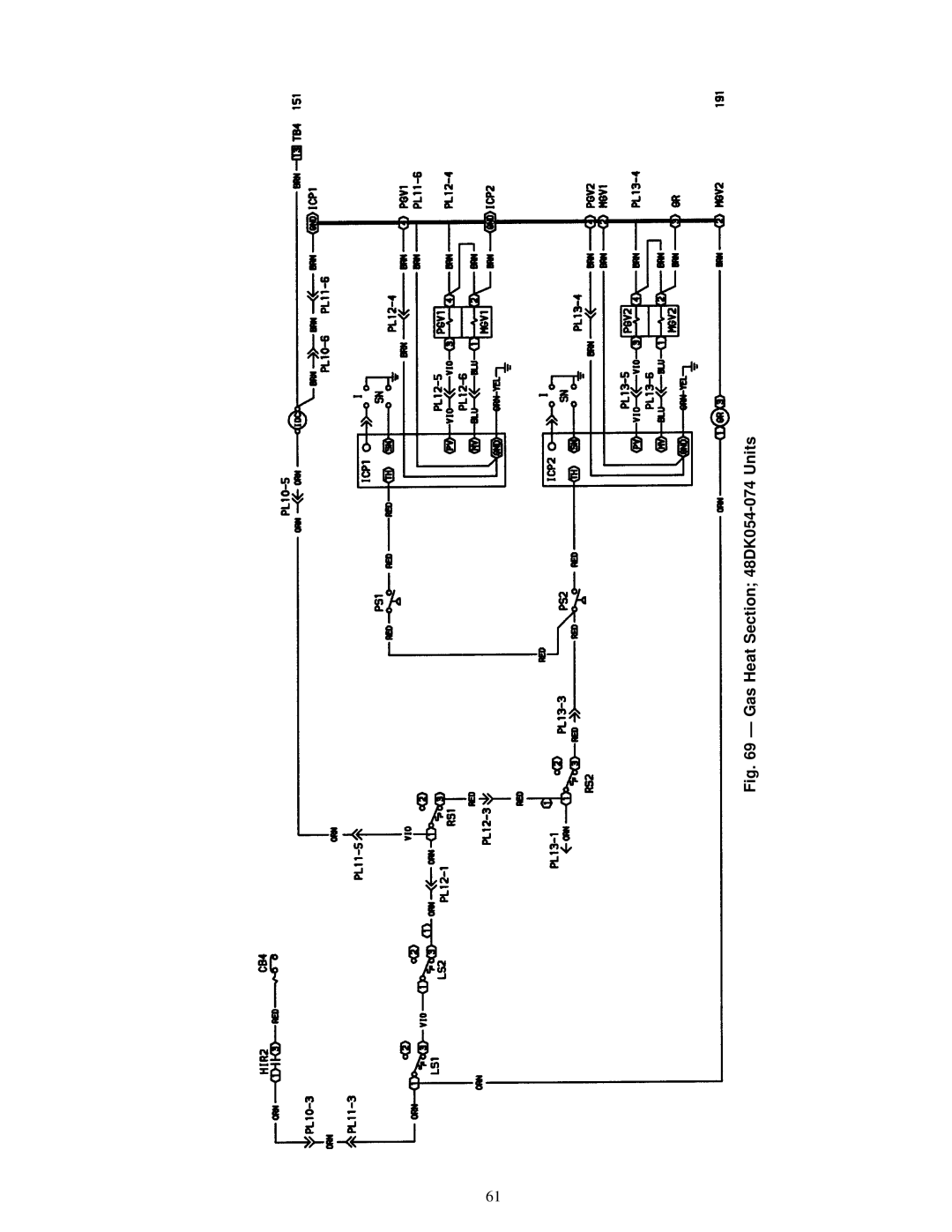 Carrier NP034-074 specifications Gas Heat DK054-074 Units 