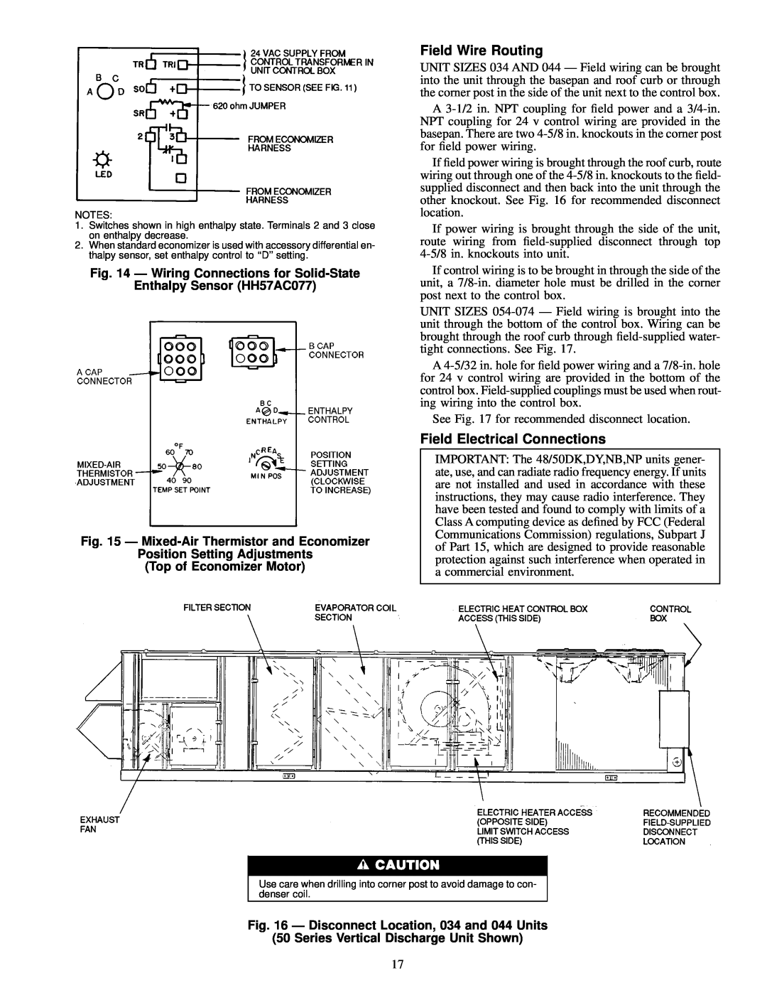 Carrier NP034-074 specifications Field Wire Routing, Field Electrical Connections, Ð Wiring Connections for Solid-State 