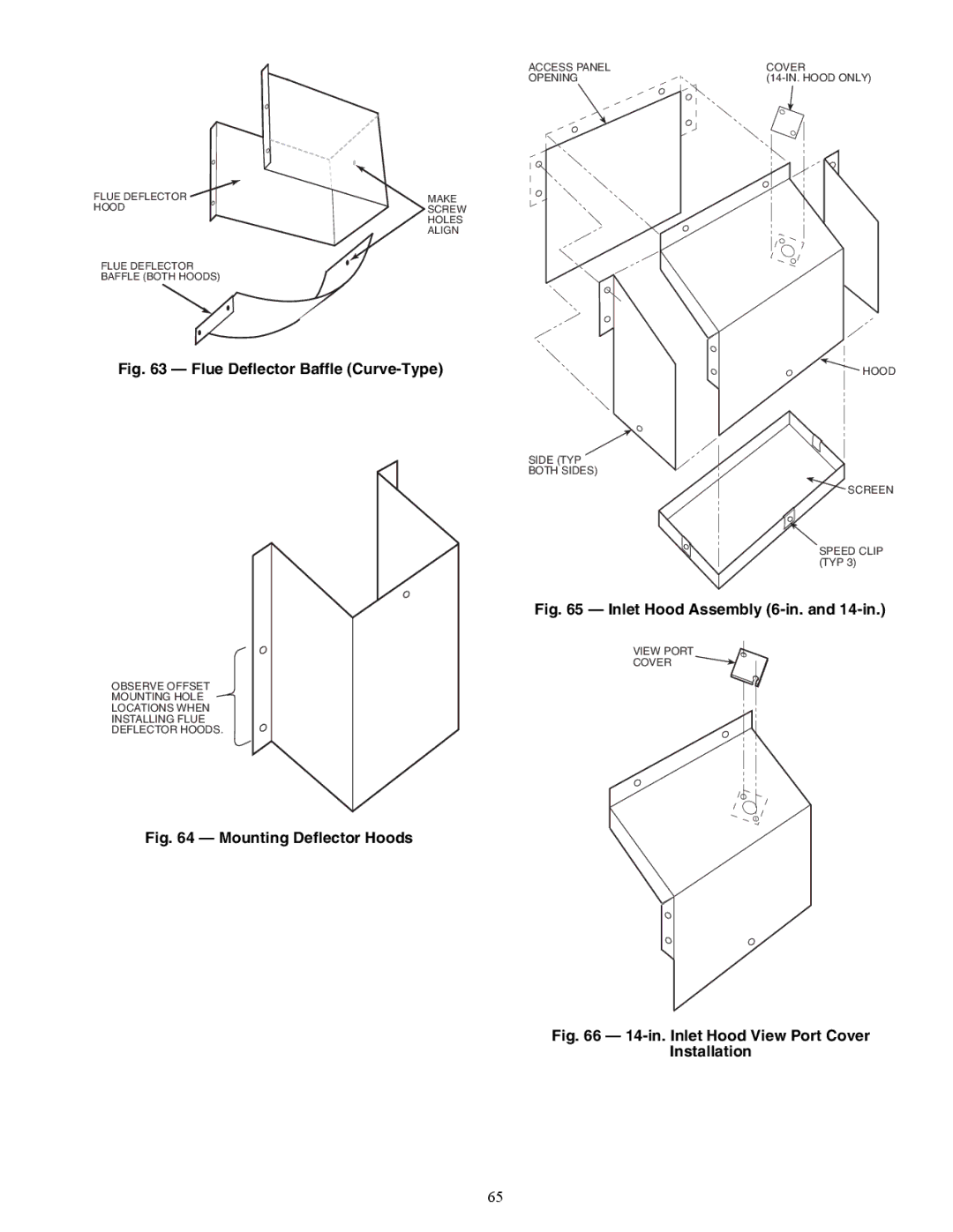 Carrier P3, P5030-100, 48P2, P4 installation instructions Flue Deflector Baffle Curve-Type 