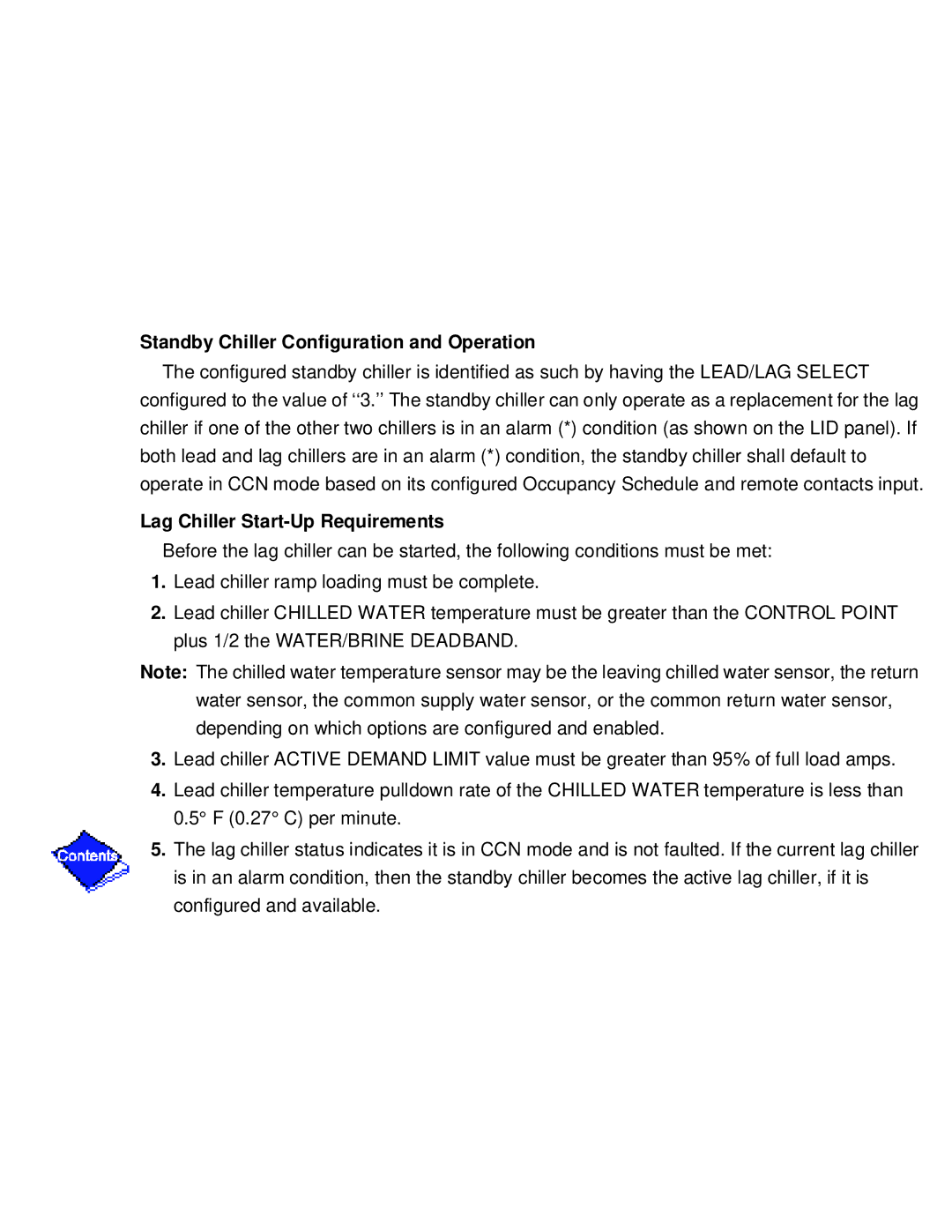 Carrier PC211 specifications Standby Chiller Configuration and Operation, Lag Chiller Start-Up Requirements 