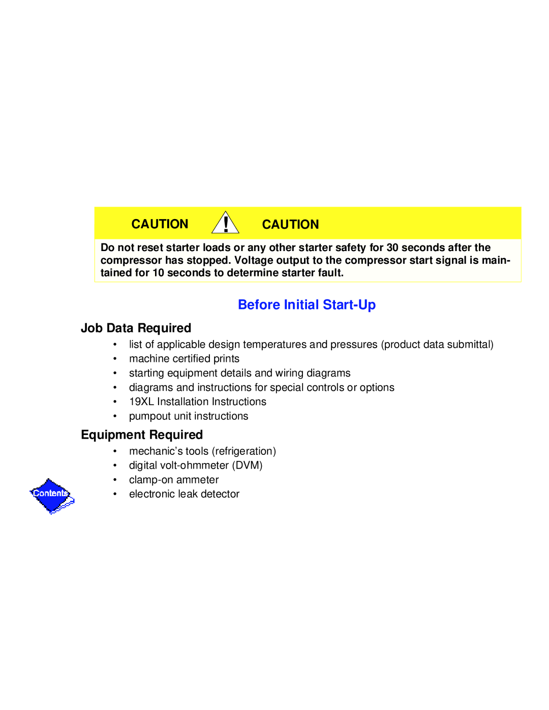 Carrier PC211 specifications Before Initial Start-Up, Job Data Required 