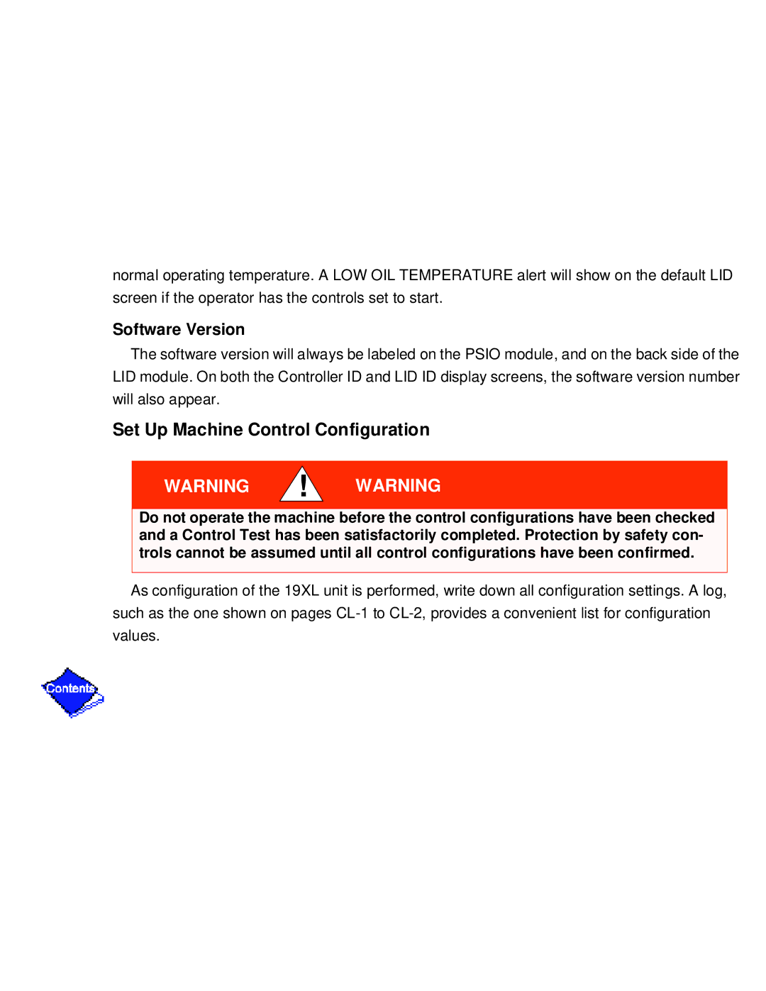 Carrier PC211 specifications Set Up Machine Control Configuration, Software Version 