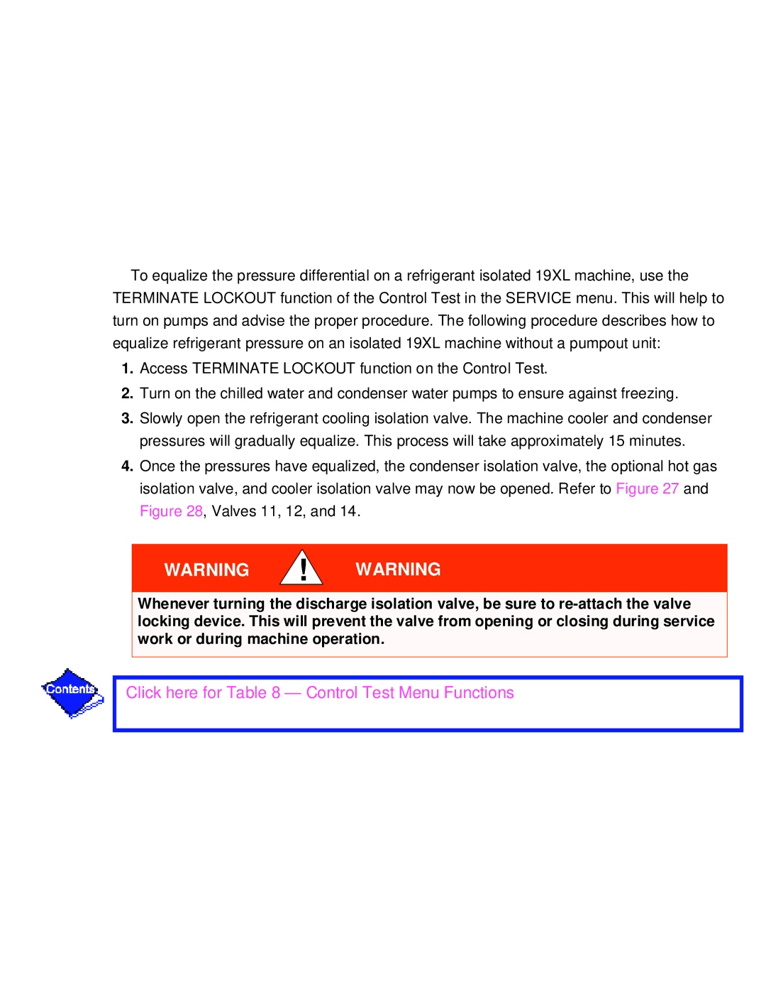 Carrier PC211 specifications Click here for Control Test Menu Functions 