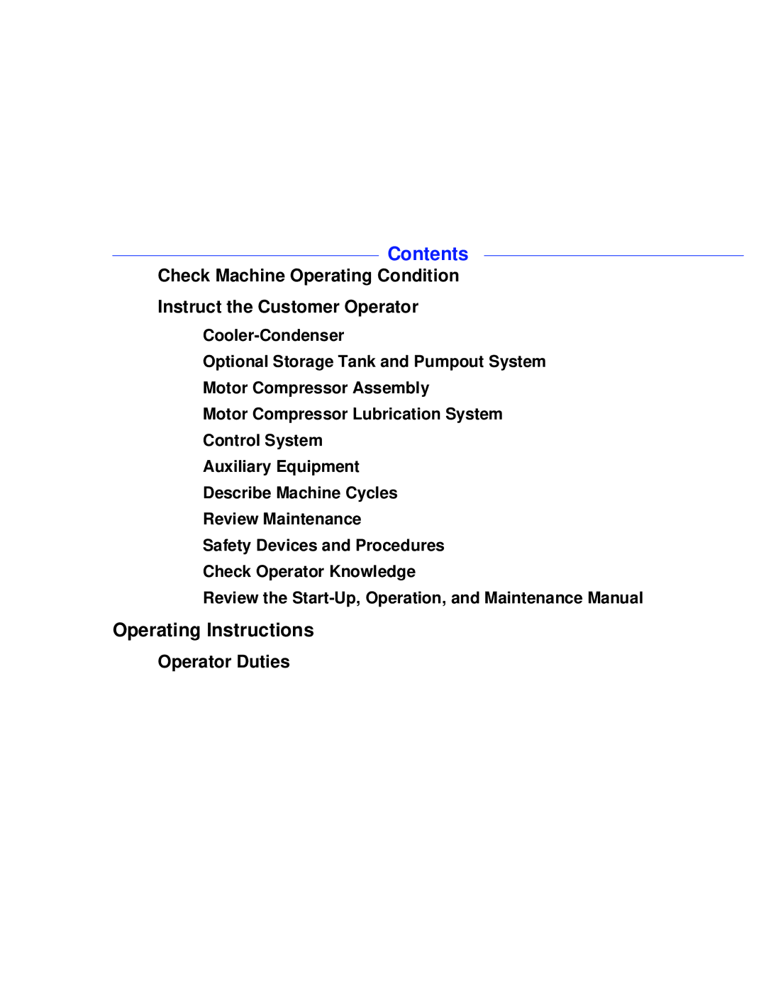 Carrier PC211 specifications Operator Duties 