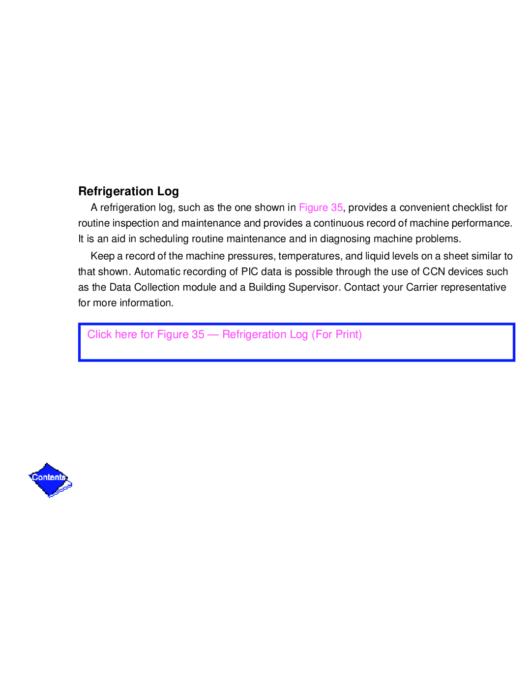 Carrier PC211 specifications Click here for Refrigeration Log For Print 