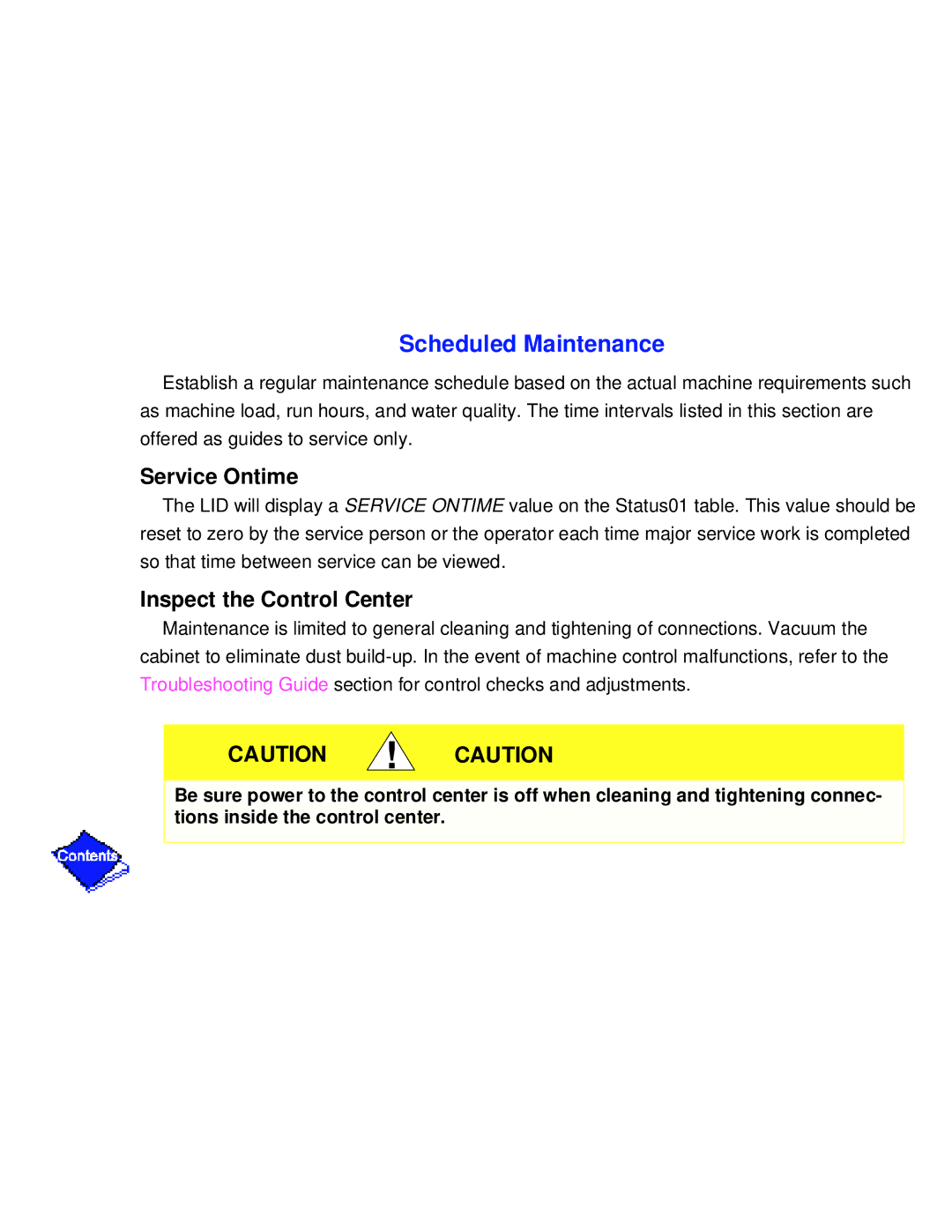 Carrier PC211 specifications Scheduled Maintenance, Service Ontime 