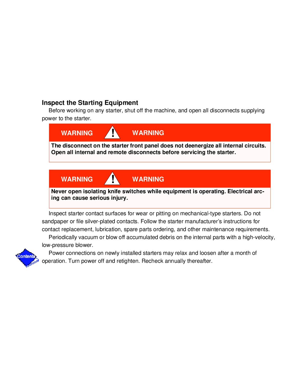 Carrier PC211 specifications Inspect the Starting Equipment 