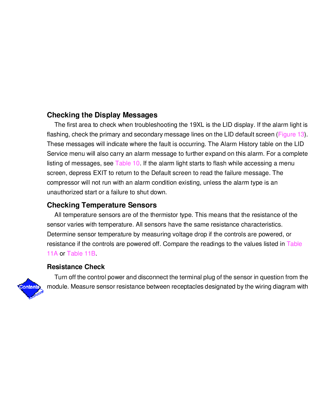 Carrier PC211 specifications Checking the Display Messages, Resistance Check 