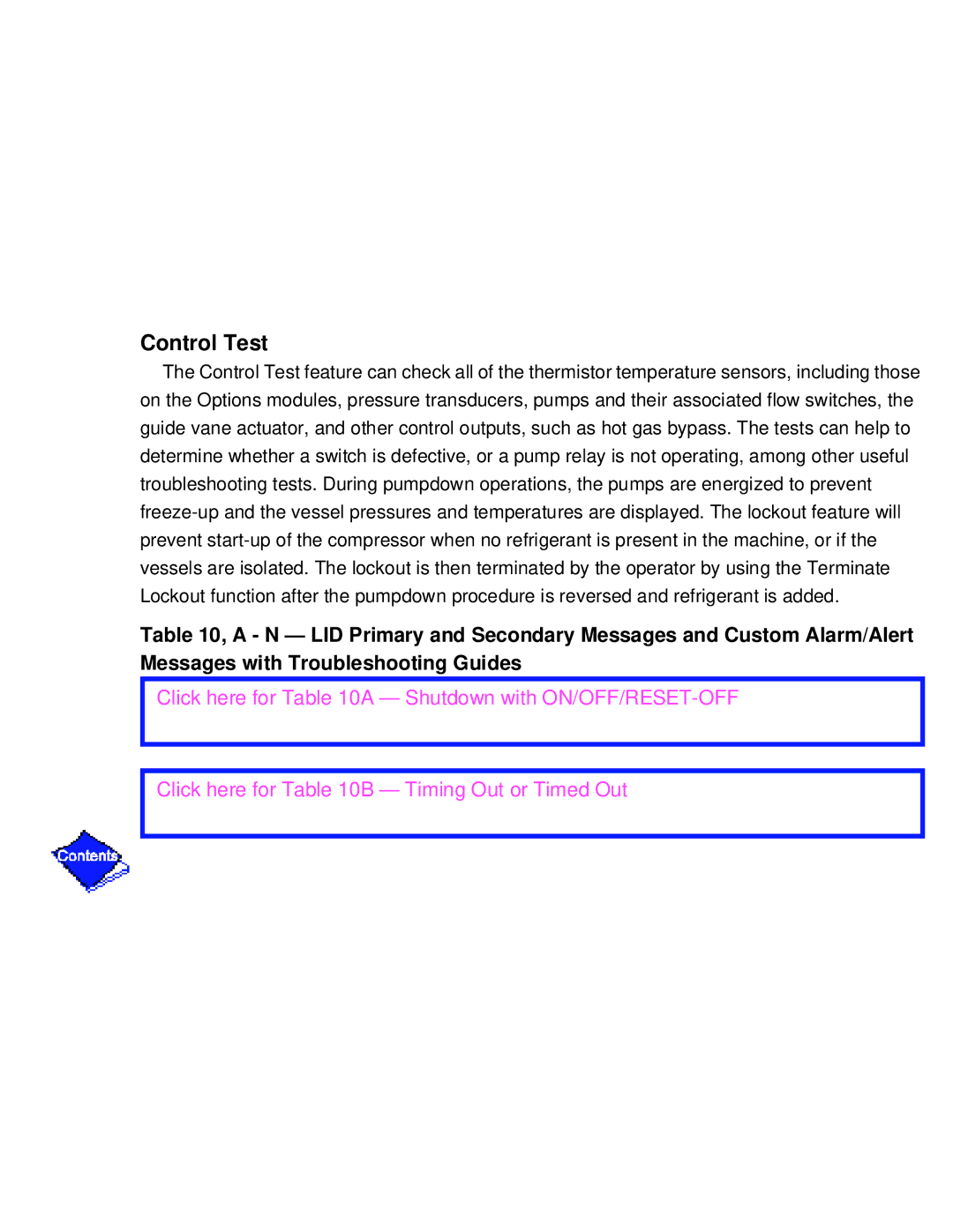 Carrier PC211 specifications Control Test 