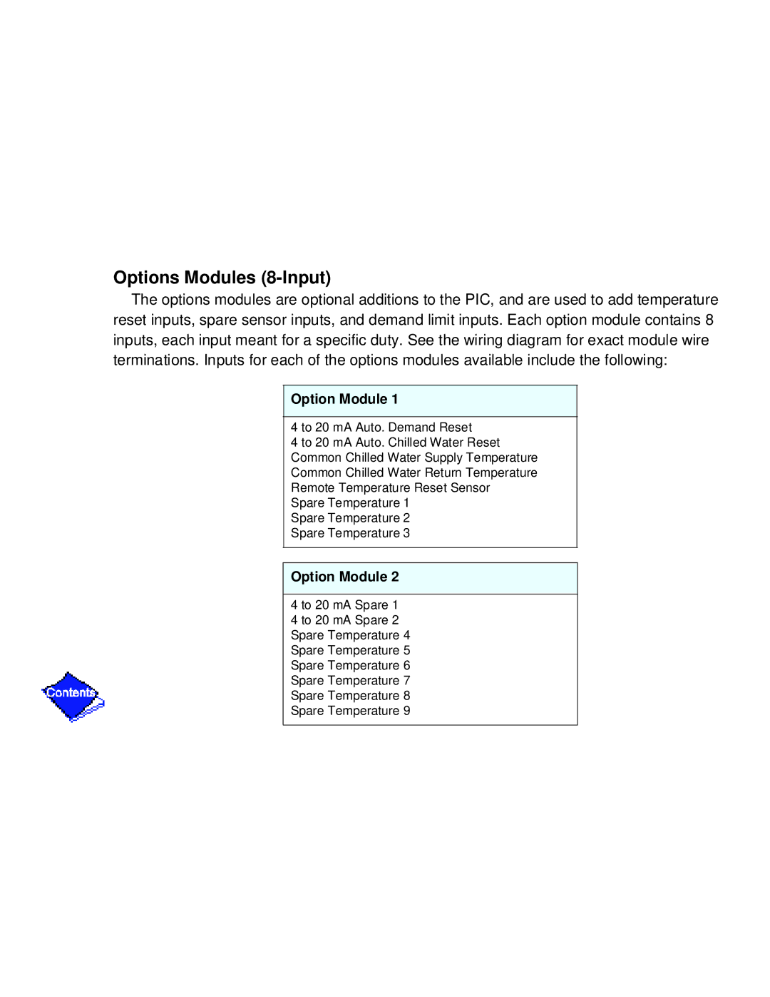 Carrier PC211 specifications Options Modules 8-Input, Option Module 