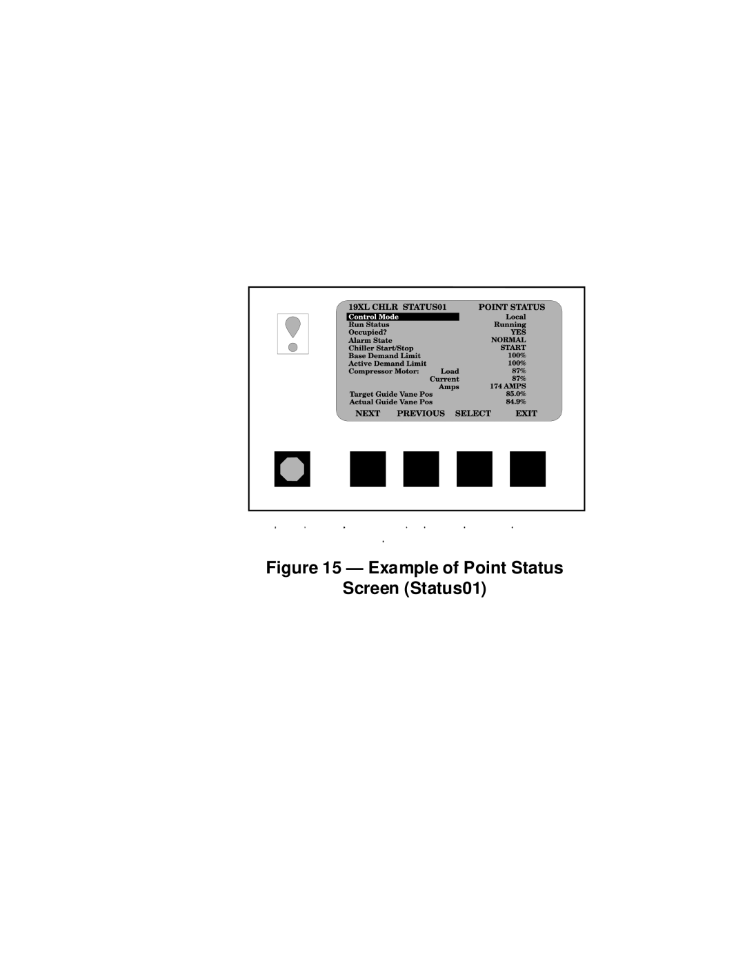 Carrier PC211 specifications Example of Point Status Screen Status01 