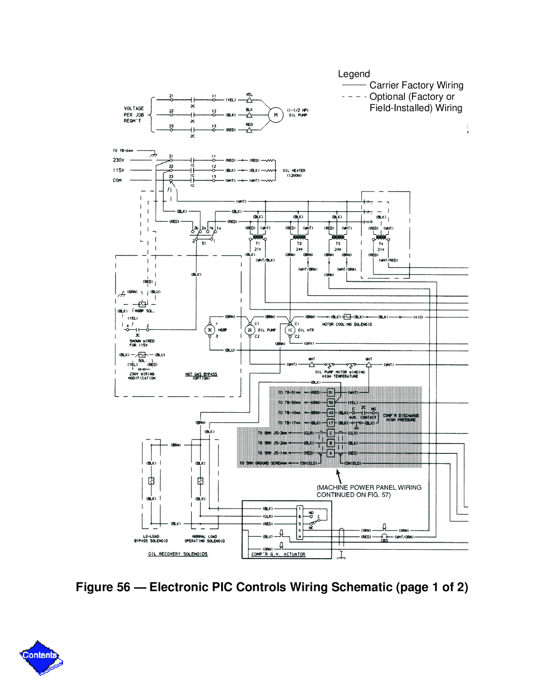 Carrier PC211 specifications Electronic PIC Controls Wiring Schematic page 1 