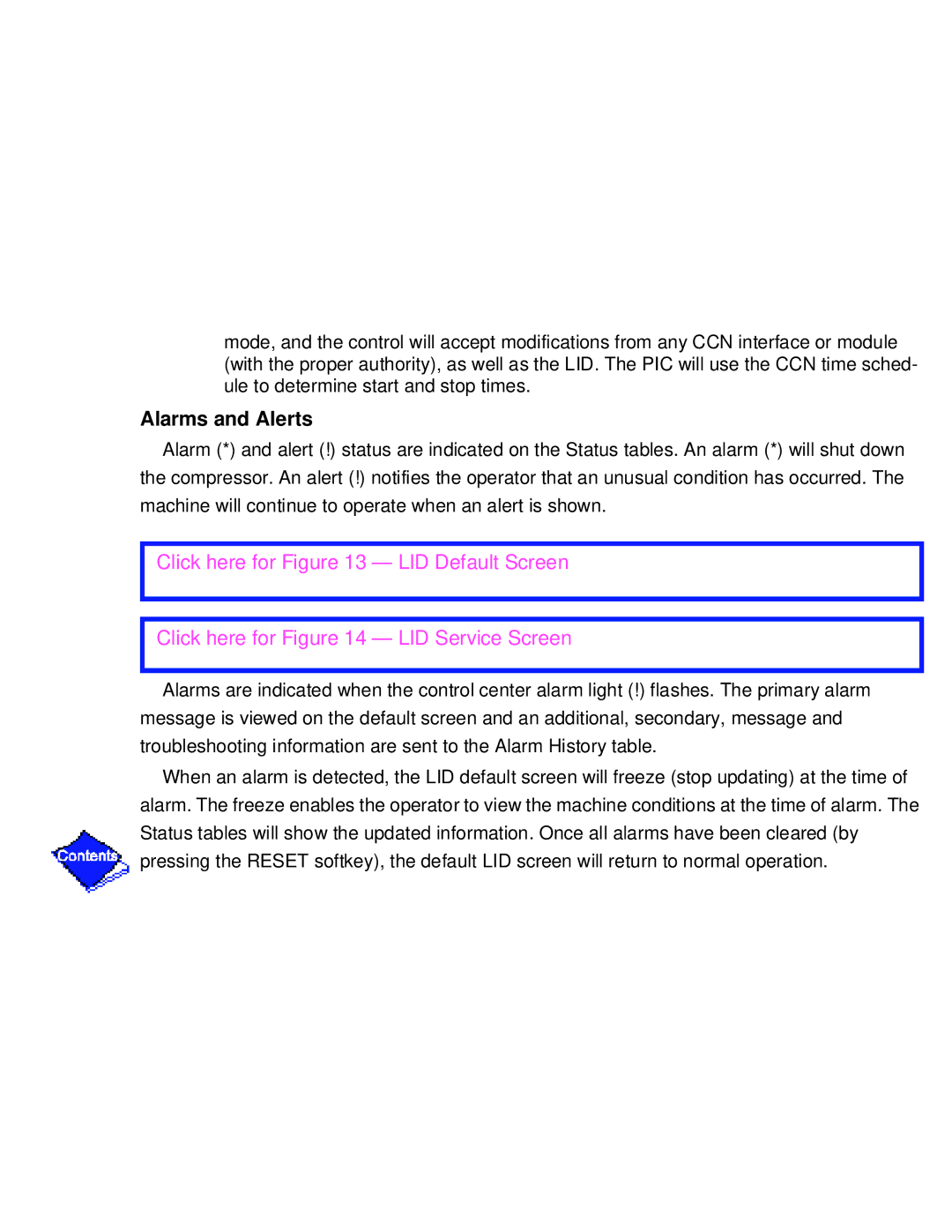 Carrier PC211 specifications Alarms and Alerts 