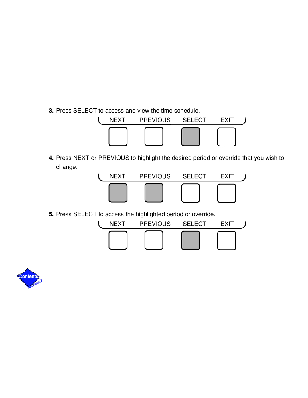 Carrier PC211 specifications Press Select to access and view the time schedule 