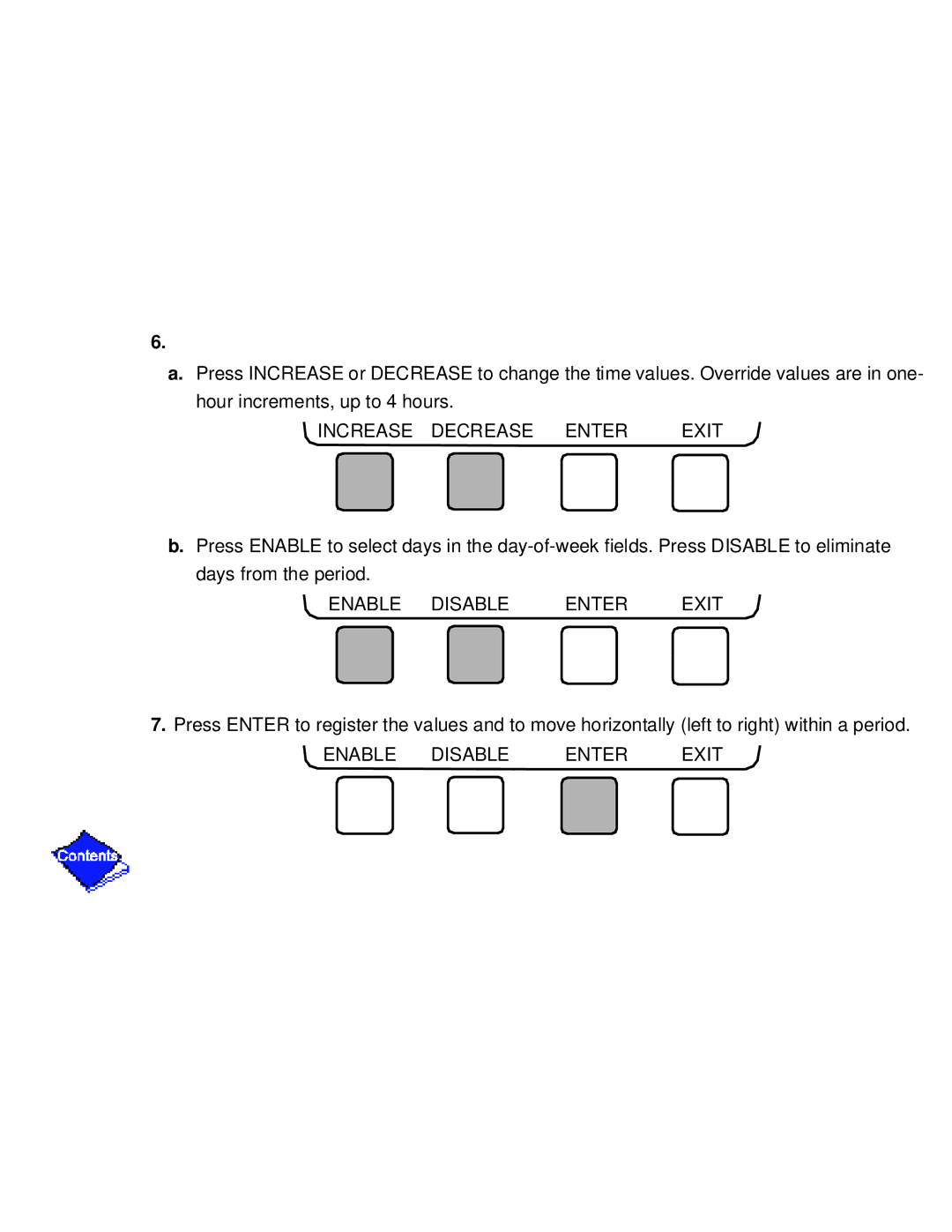 Carrier PC211 specifications Enable Disable Enter Exit 