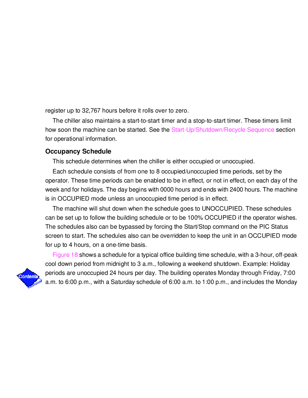 Carrier PC211 specifications Occupancy Schedule 