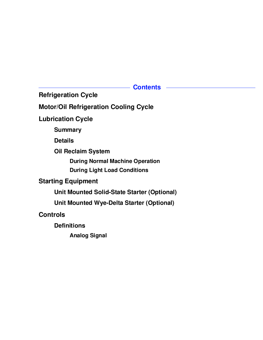 Carrier PC211 specifications Summary Details Oil Reclaim System, Definitions, Analog Signal 