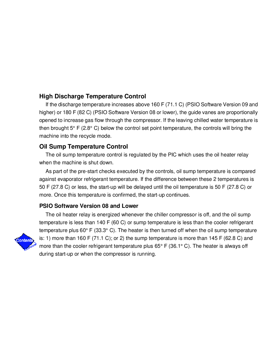 Carrier PC211 High Discharge Temperature Control, Oil Sump Temperature Control, Psio Software Version 08 and Lower 