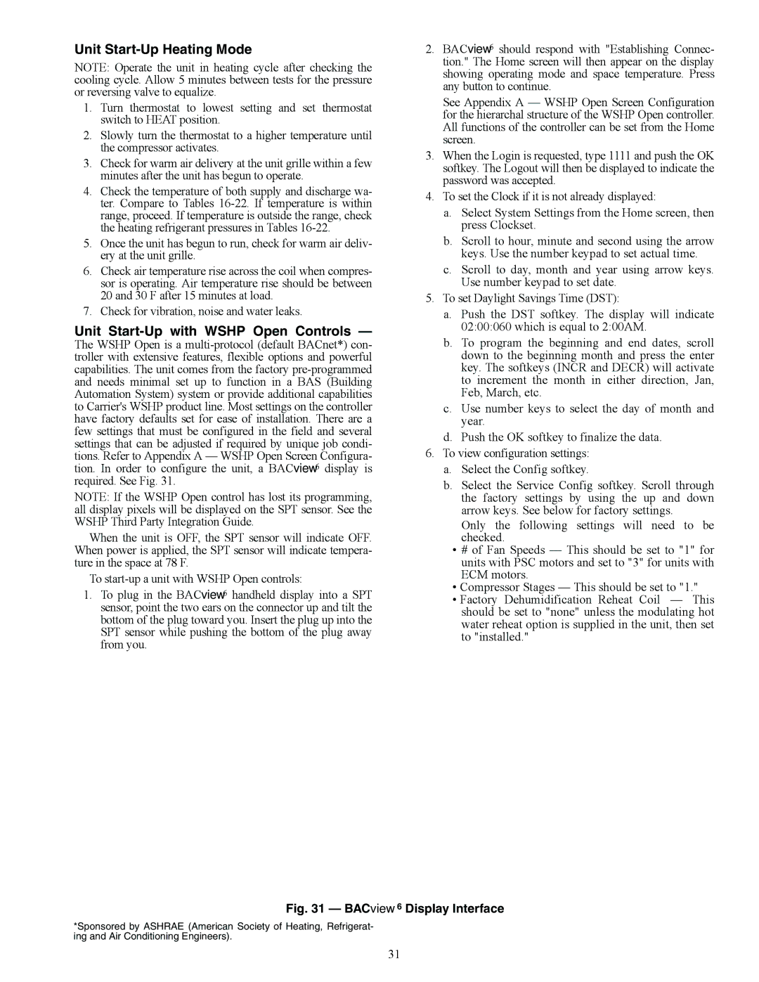 Carrier PCV015-060 specifications Unit Start-Up Heating Mode, Unit Start-Up with Wshp Open Controls 