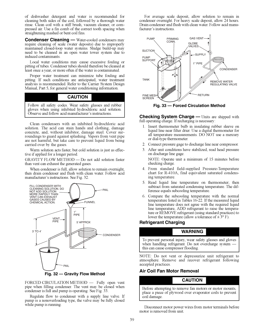 Carrier PCV015-060 specifications Refrigerant Charging, Air Coil Fan Motor Removal, ’ to 4’ 