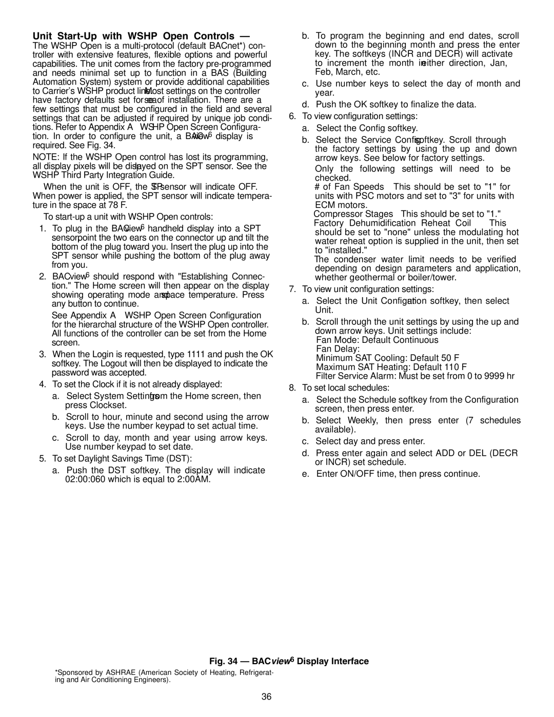 Carrier PTV, 50PTH specifications Unit Start-Up with Wshp Open Controls, A50-8444 