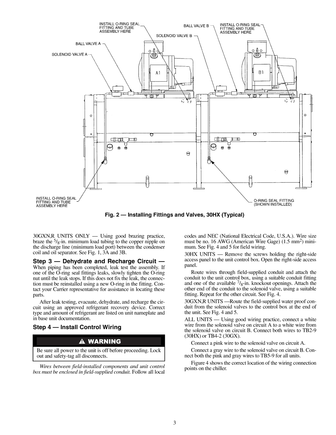 Carrier 30GXN, R080-528 installation instructions Dehydrate and Recharge Circuit, Install Control Wiring 