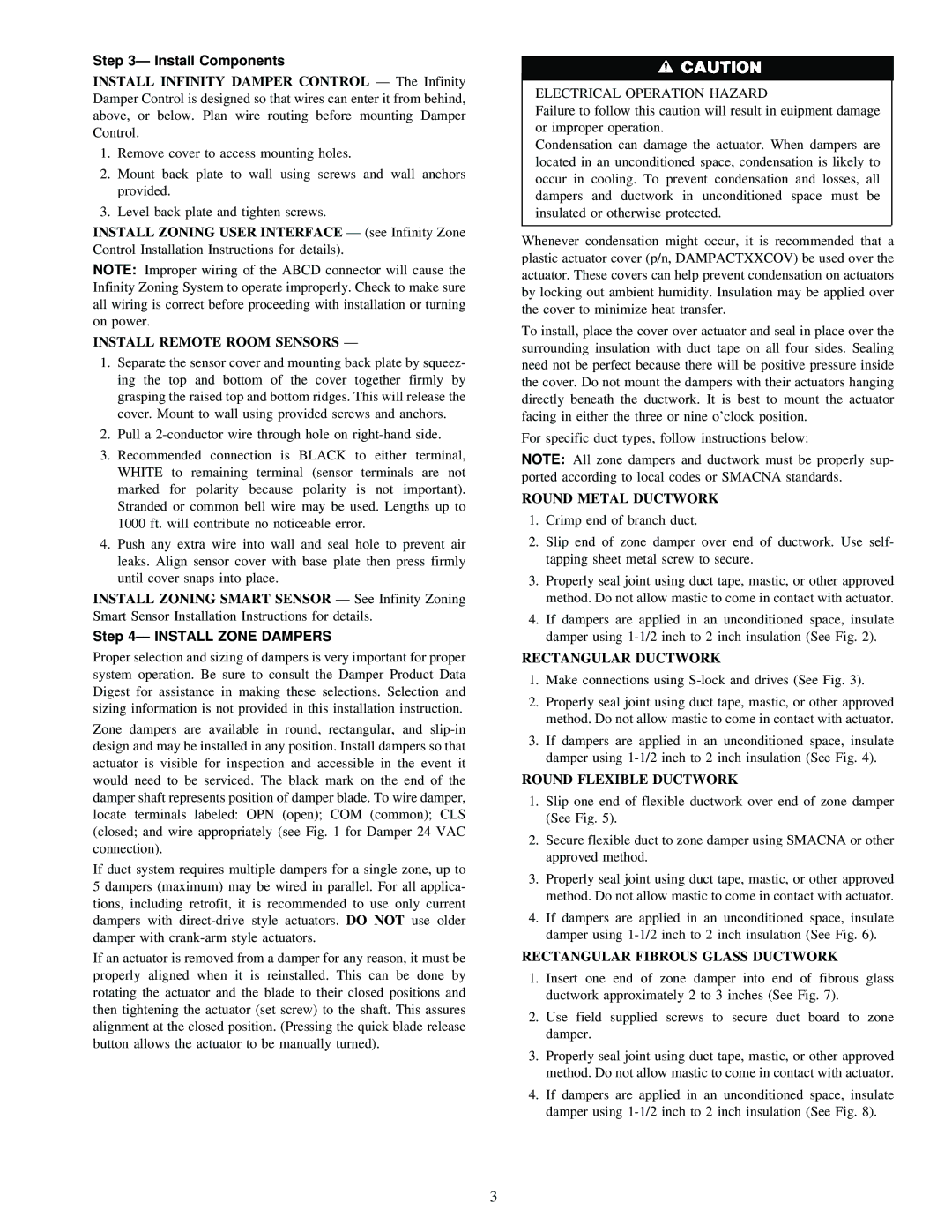 Carrier SYSTXCC4ZC01 instruction manual Install Components, Install Zone Dampers 